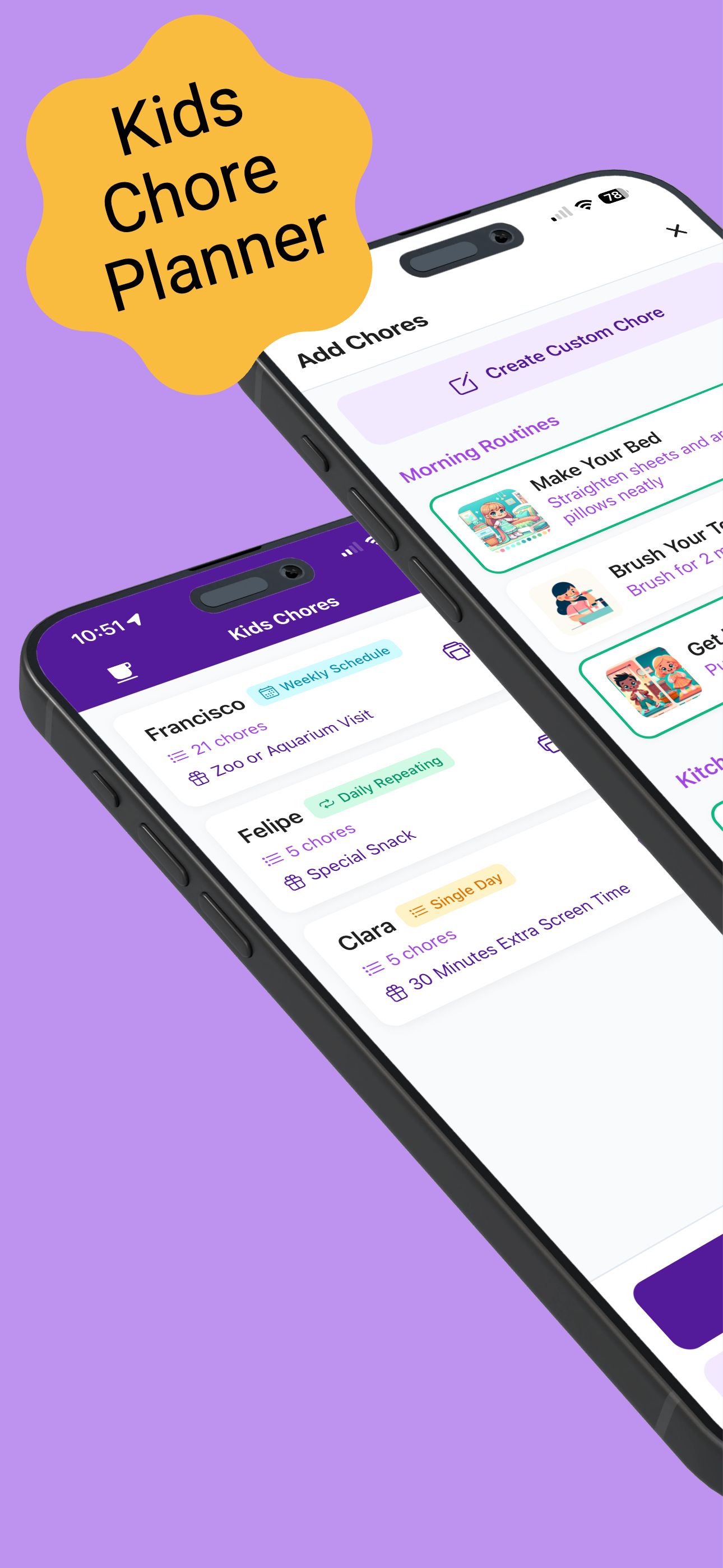 Kids Chore Planner - Main app overview