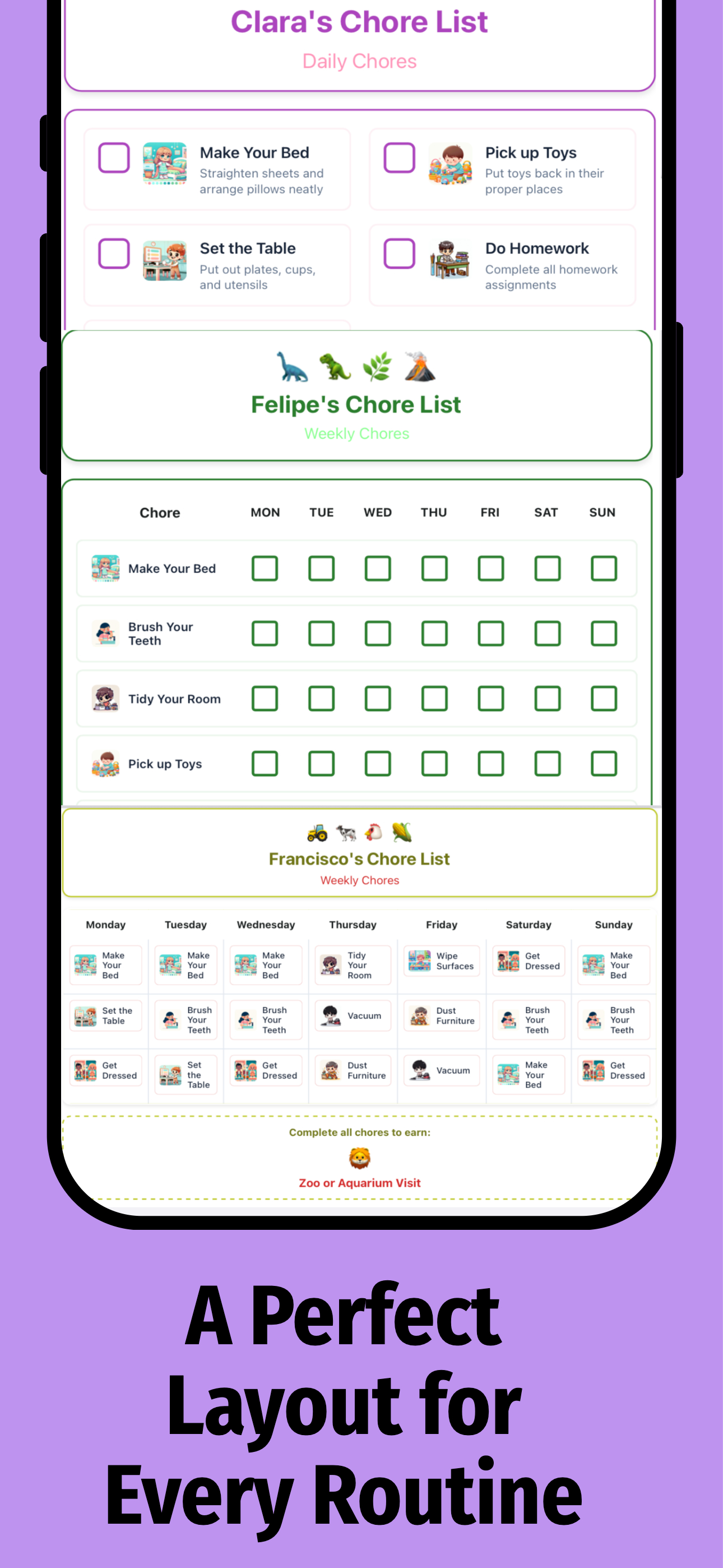 Kids Chore Planner - Perfect layout for every routine